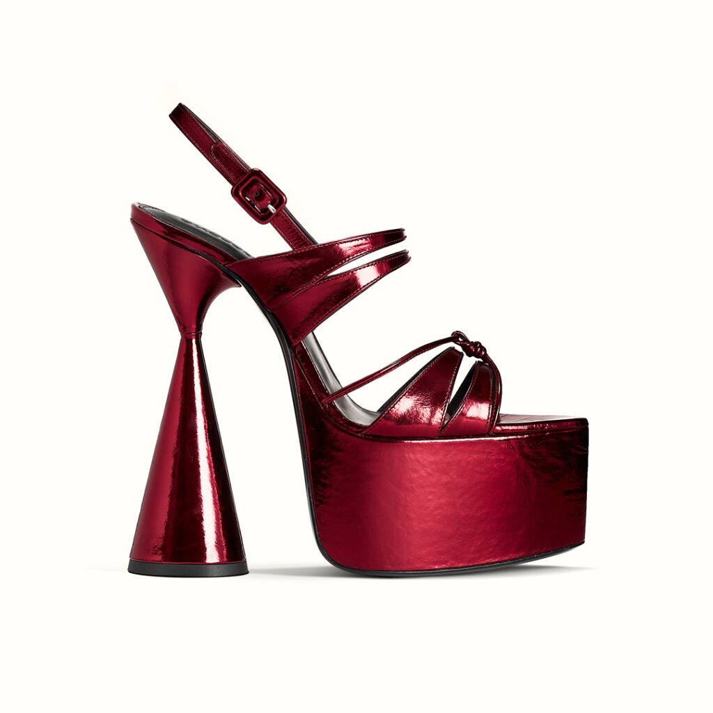 red kiss Belle sandals with platforms