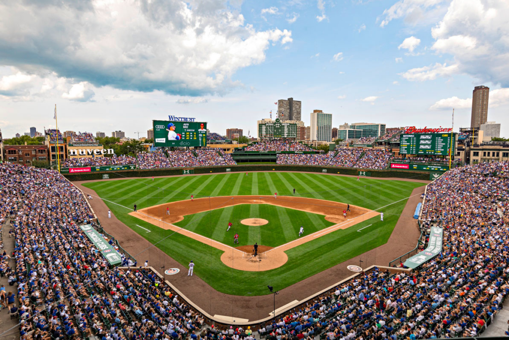 Wrigley Field also known as Wrigleyville,